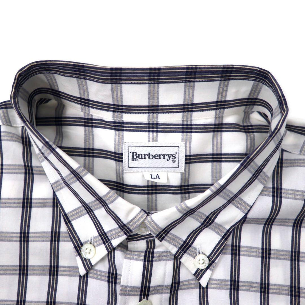 Burberrys camicia button-down Nova Check LA bianca in cotone con logo ricamato, Made in Japan, nuovo senza etichette