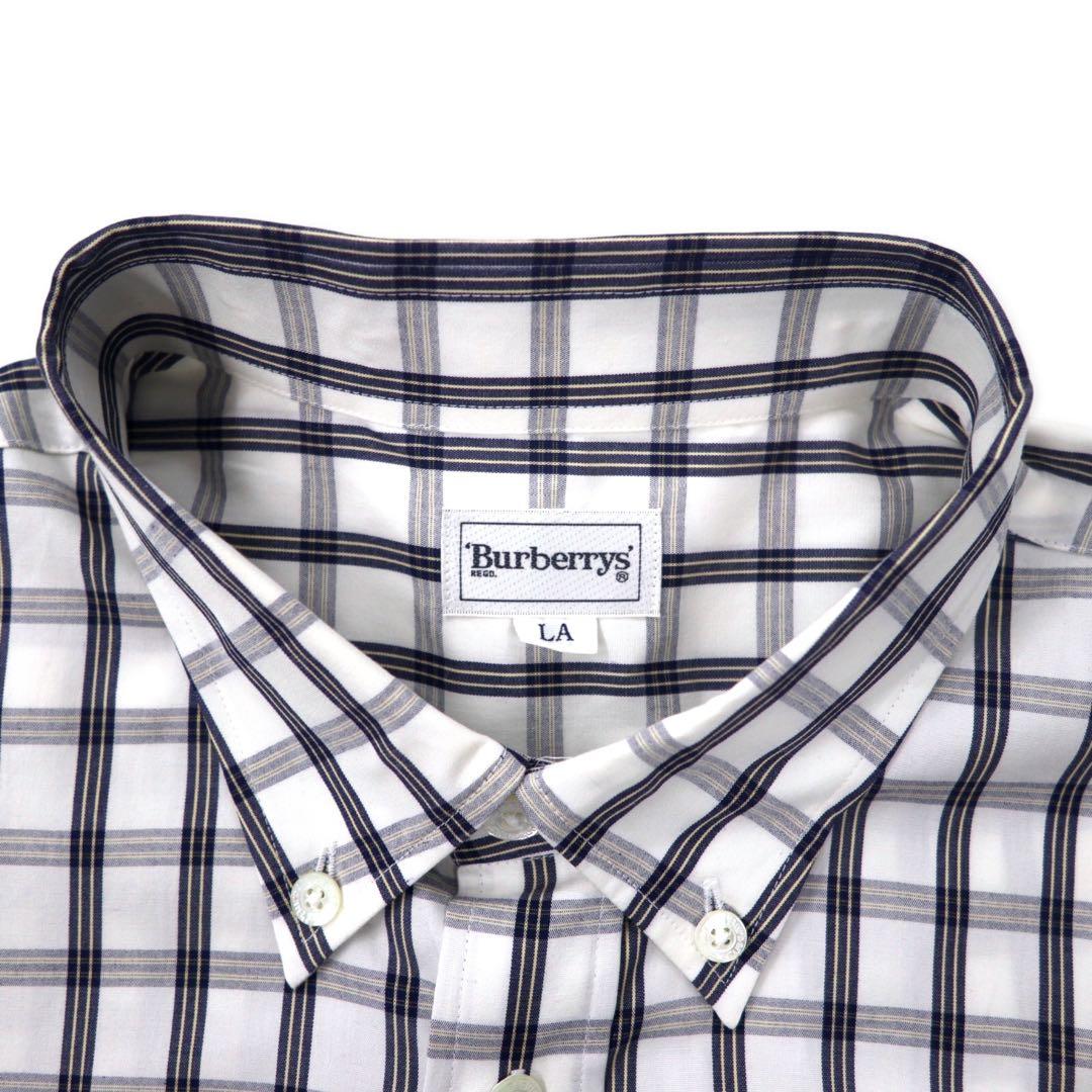 Burberrys camicia button-down Nova Check LA bianca in cotone con logo ricamato, Made in Japan, nuovo senza etichette