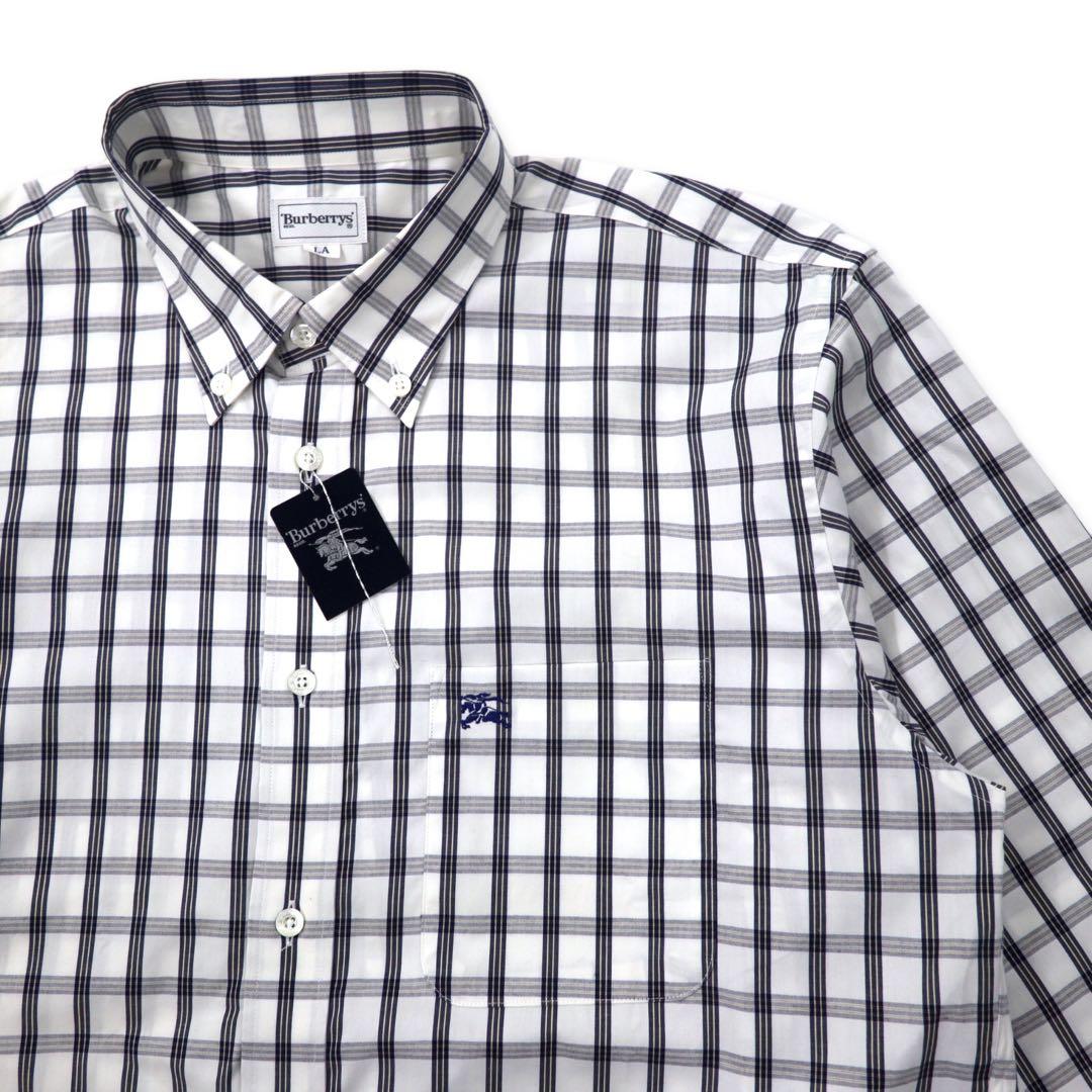 Burberrys camicia button-down Nova Check LA bianca in cotone con logo ricamato, Made in Japan, nuovo senza etichette