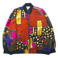 Diana MARCO anni '80, bomber in seta fantasia, taglia 20, multicolore, geometrico, modello "crazy", oversize