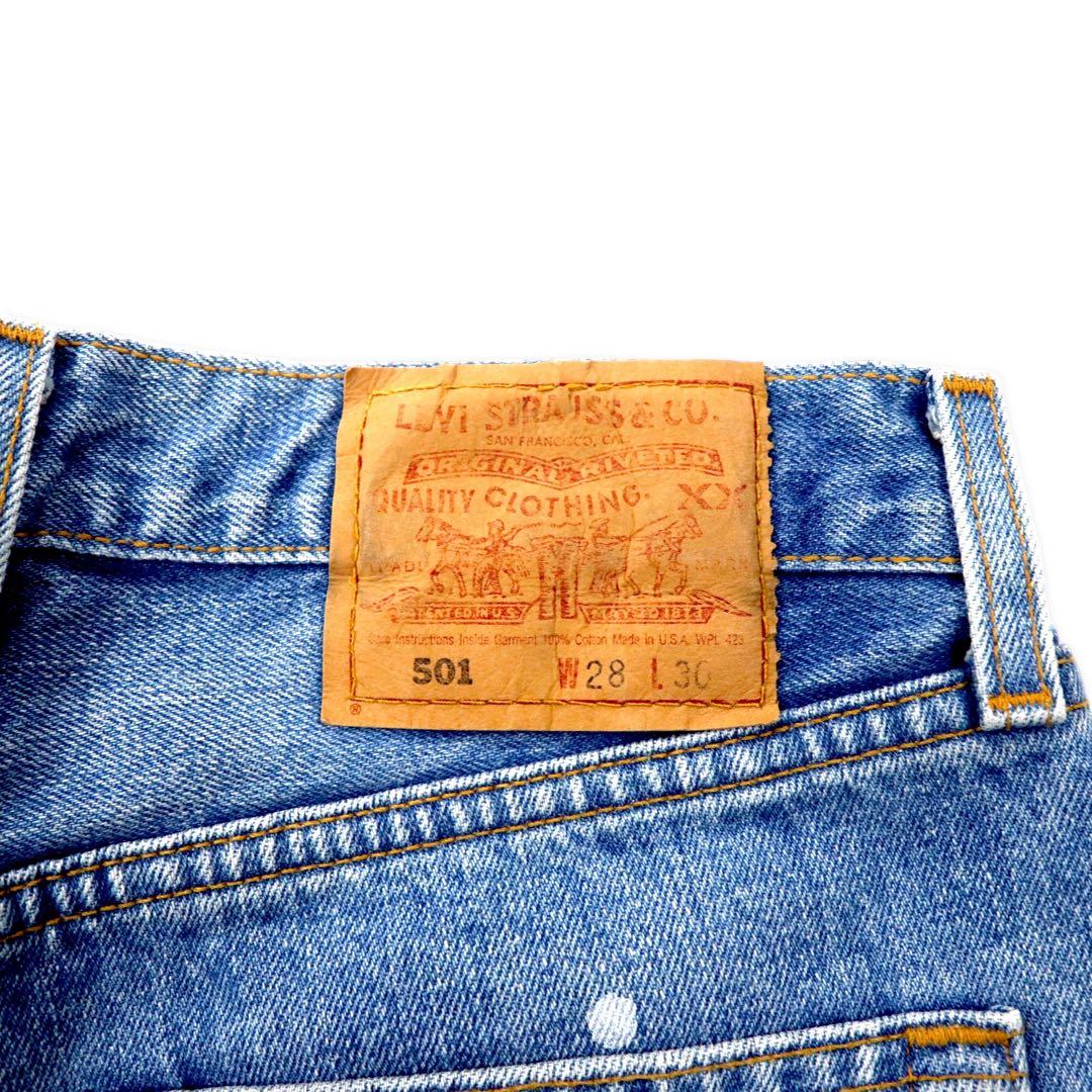Levi's Made in USA anni '90 501 Jeans Blu con vernice e finitura distressed Taglia 28