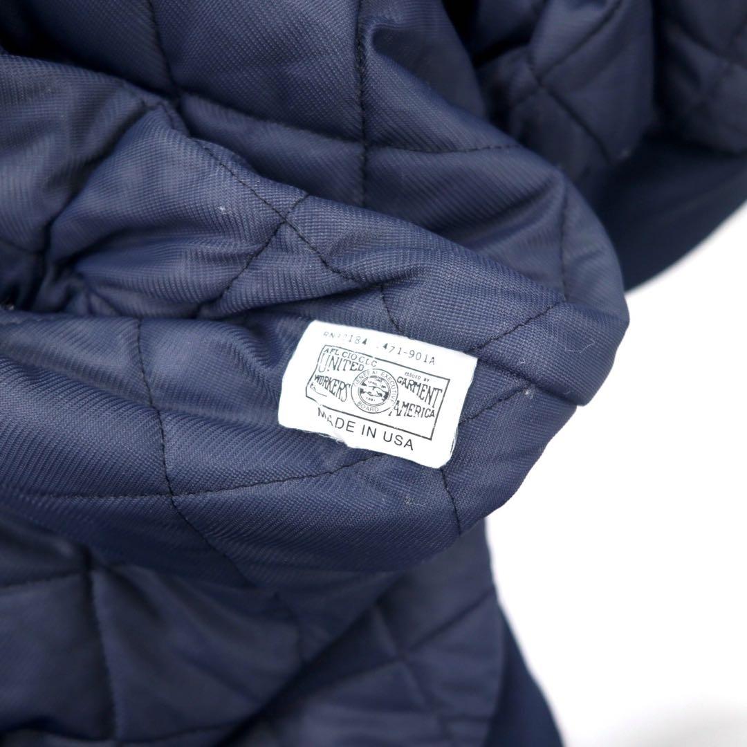 King Louie USA 90s Giubbotto stile college M blu navy nylon fodera trapuntata toppa posteriore