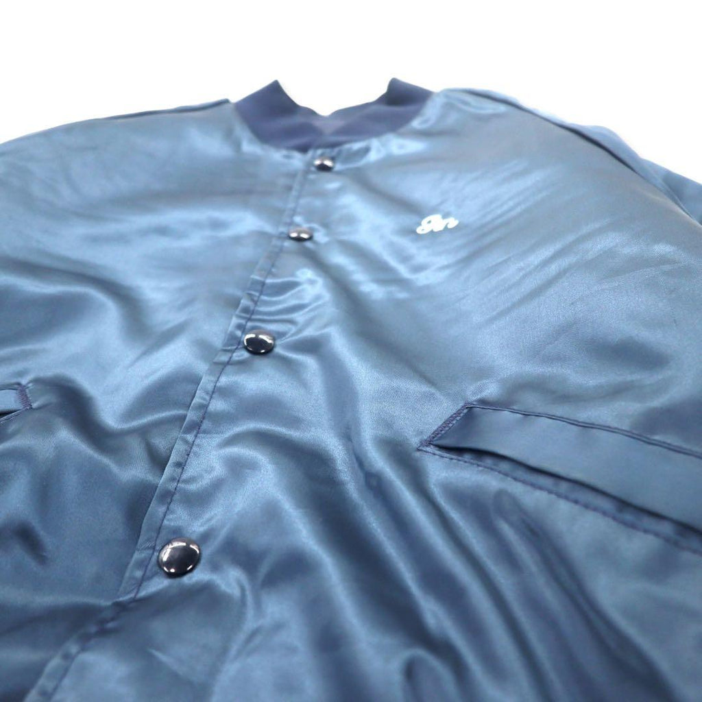 King Louie USA 90s Giubbotto stile college M blu navy nylon fodera trapuntata toppa posteriore