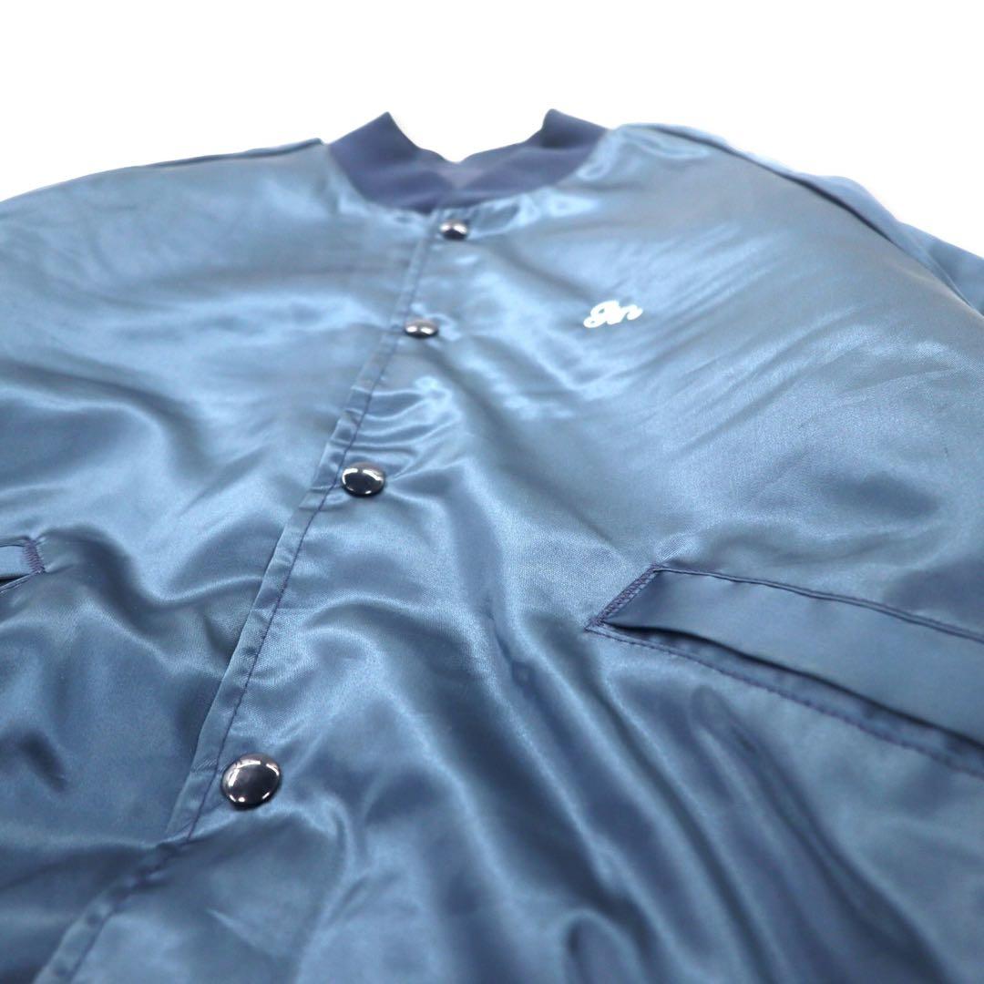 King Louie USA 90s Giubbotto stile college M blu navy nylon fodera trapuntata toppa posteriore