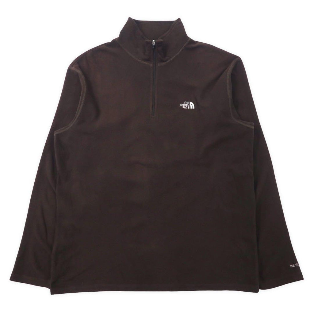THE NORTH FACE Pile in pile con mezza zip L Marrone Poliestere Ricamo logo a punto singolo
