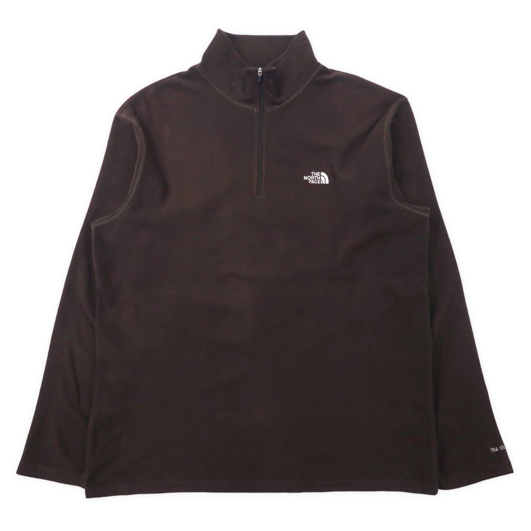 THE NORTH FACE Pile in pile con mezza zip L Marrone Poliestere Ricamo logo a punto singolo