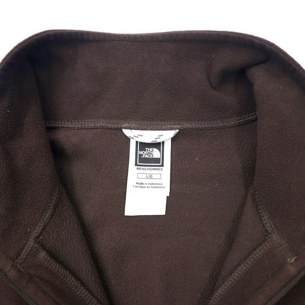 THE NORTH FACE Pile in pile con mezza zip L Marrone Poliestere Ricamo logo a punto singolo