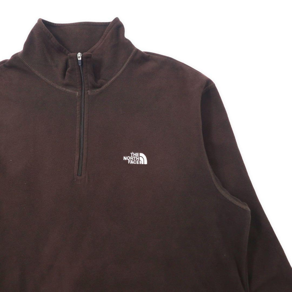 THE NORTH FACE Pile in pile con mezza zip L Marrone Poliestere Ricamo logo a punto singolo