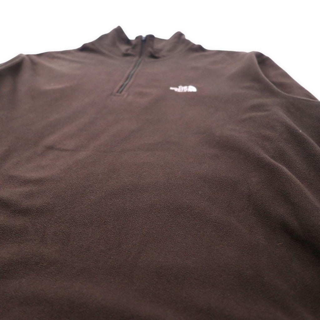 THE NORTH FACE Pile in pile con mezza zip L Marrone Poliestere Ricamo logo a punto singolo
