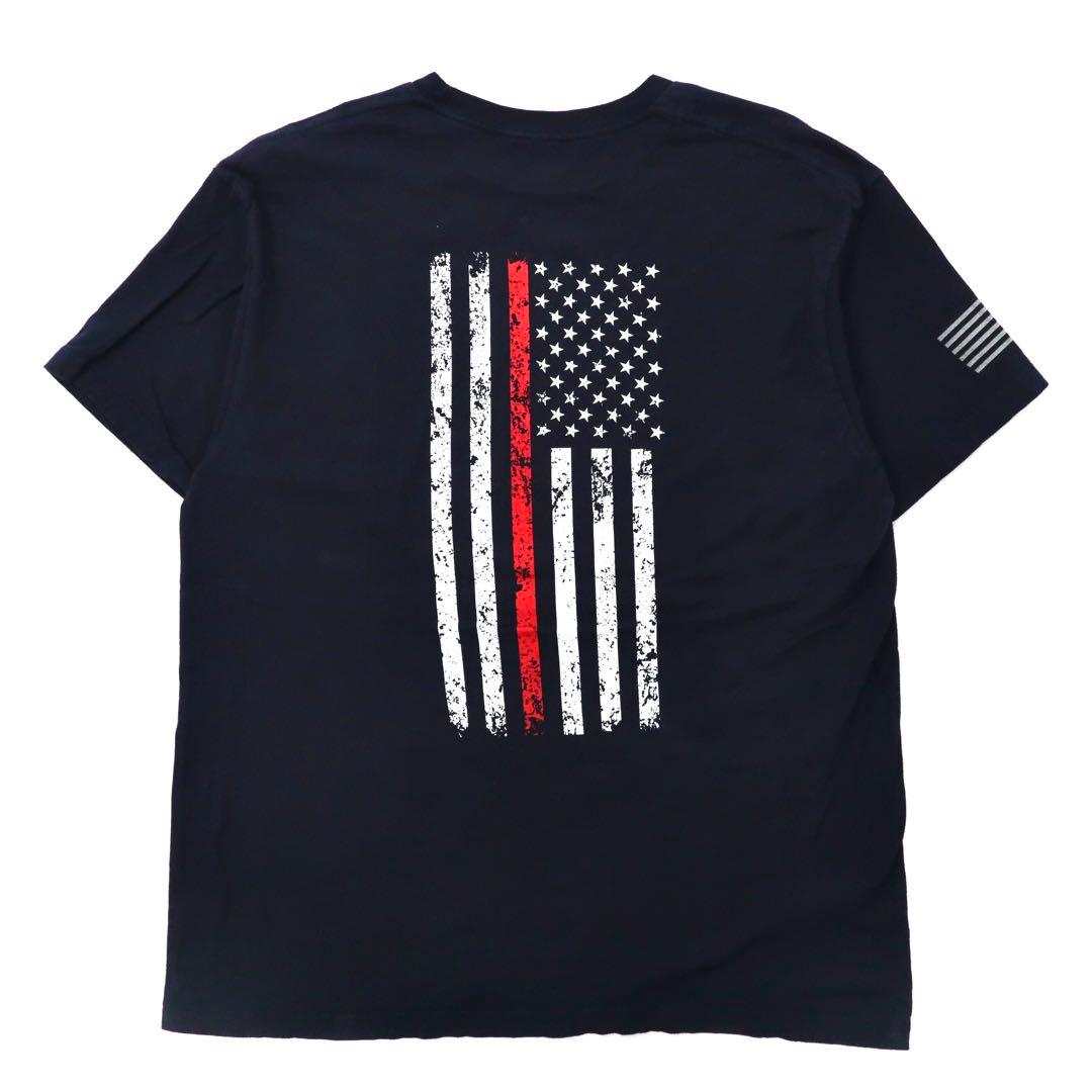 Maglietta stampata "ann aranr" XL Blu Navy Cotone Bandiera Americana Croce di Malta Pompieri Fire & Rescue Coraggio Onore Made in Messico