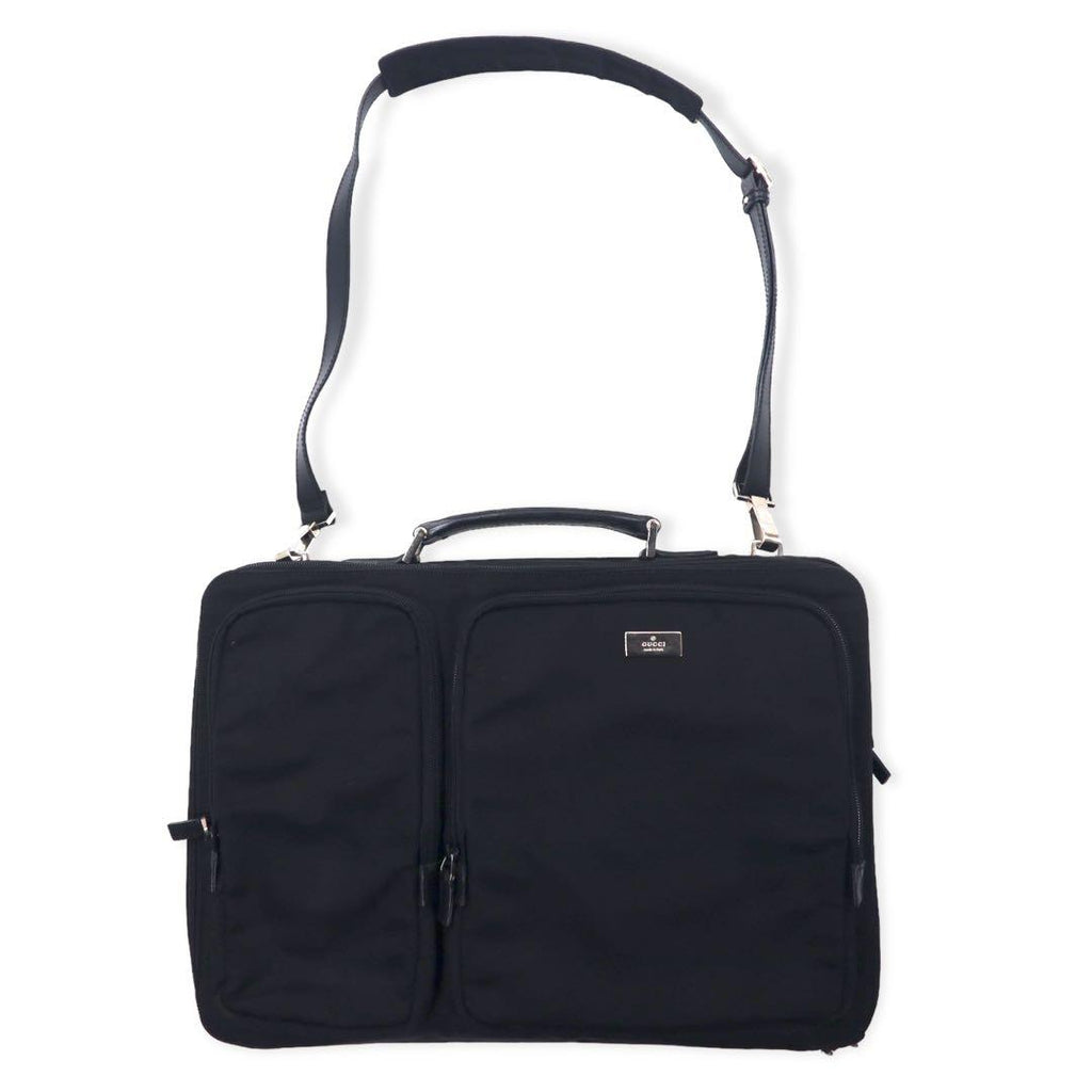 GUCCI 2WAY ブリーフケース ビジネスバッグ ナイロンキャンバス レザー切り替え 015 3402 001553 イタリア製
