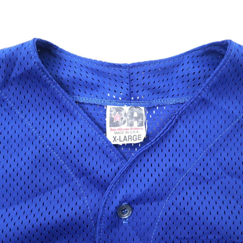 Don Alleson Athletic USA Baseball Game Shirt XL Blu Poliestere Rete Numeri Taglia Grande