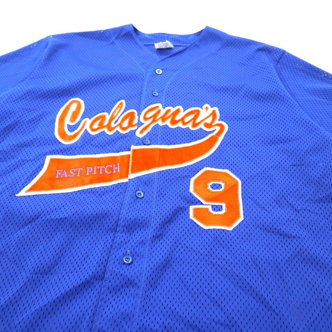 Don Alleson Athletic USA Baseball Game Shirt XL Blu Poliestere Rete Numeri Taglia Grande
