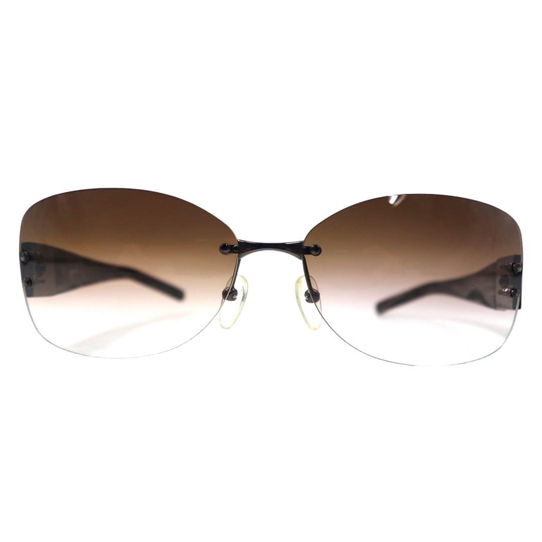 LOEWE Occhiali da Sole senza Montatura Gradiente Quadrati Marroni con Logo Laterale SLW255 Made in Italy