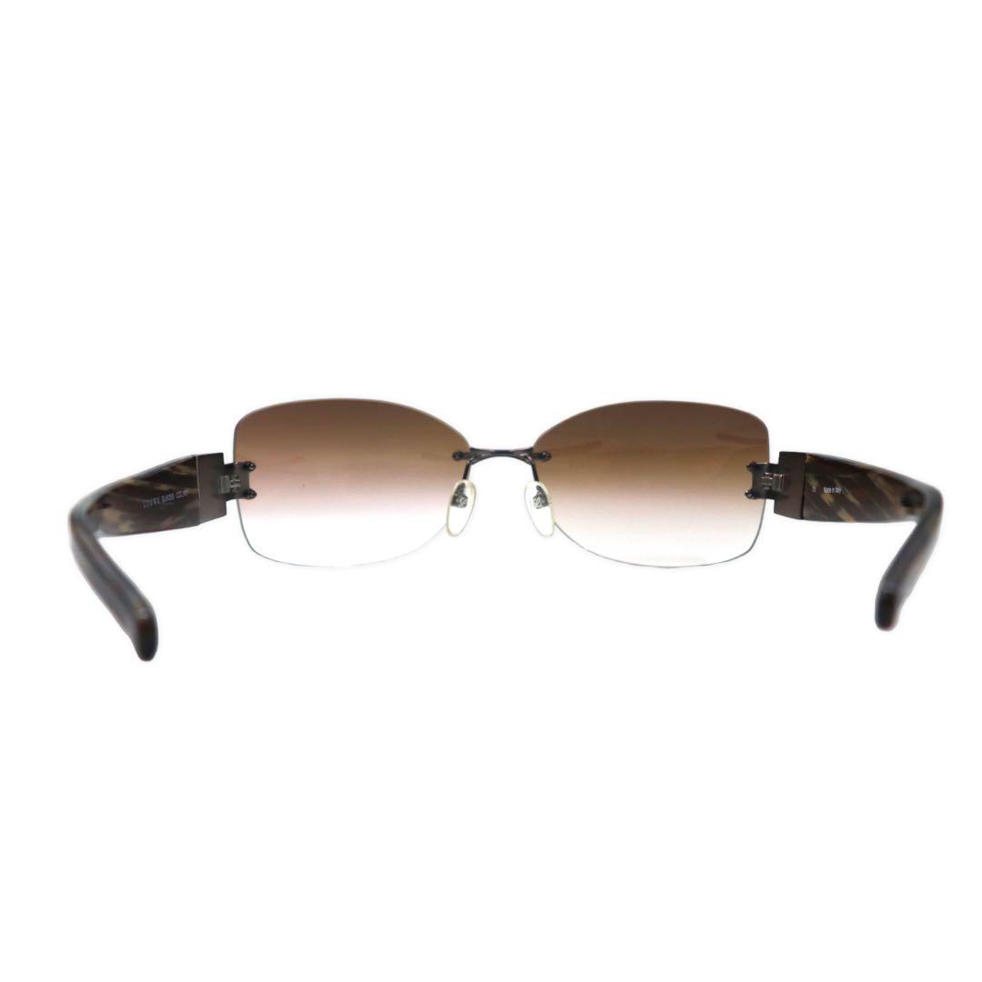 LOEWE Occhiali da Sole senza Montatura Gradiente Quadrati Marroni con Logo Laterale SLW255 Made in Italy