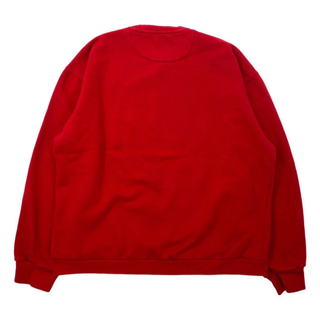 CHAPS RALPH LAUREN anni '90 felpa stampata con logo XL rossa cotone interno felpato oversize