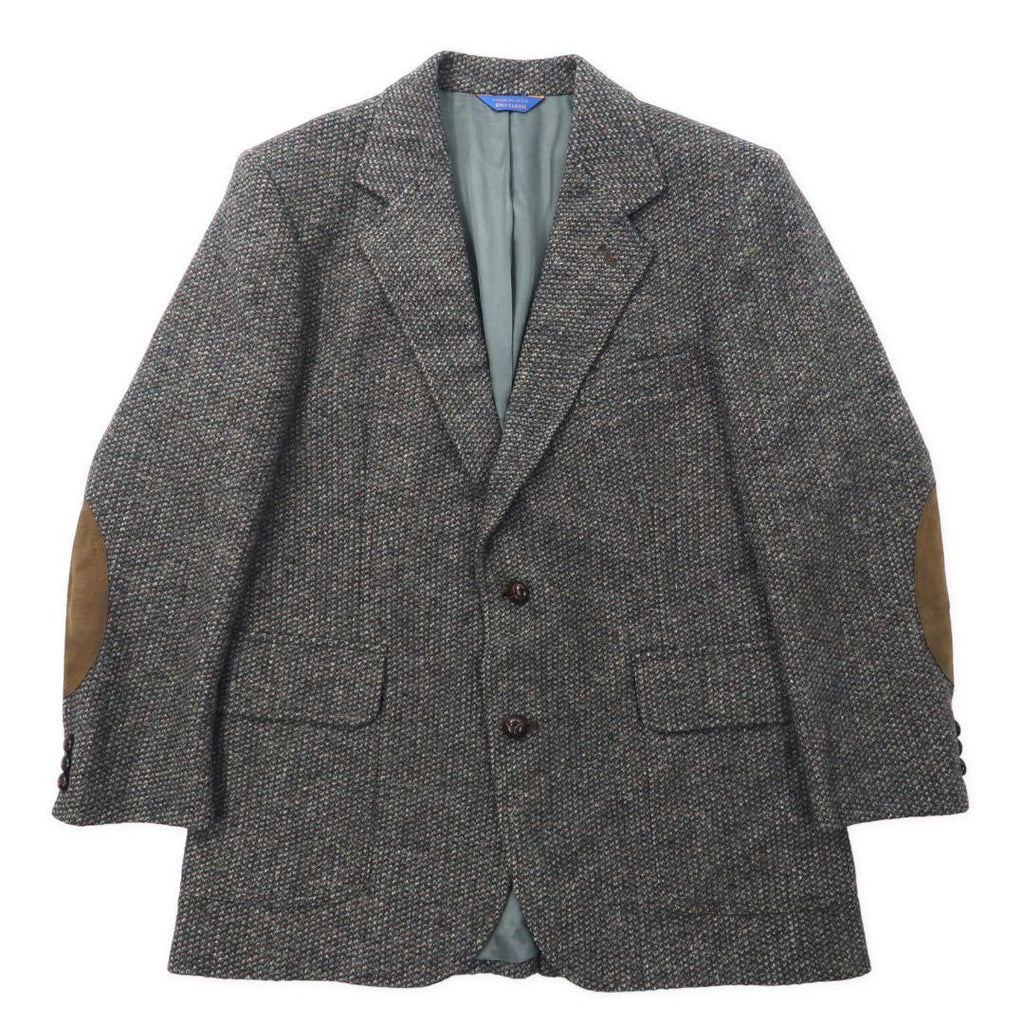 Giacca in tweed PENDLETON 2 bottoni anni '80 Made in USA taglia 40 grigia in lana con gomitiere in pelle