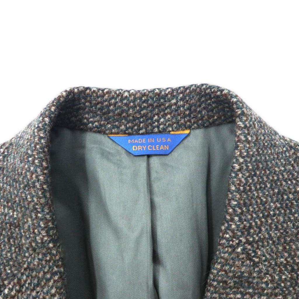 Giacca in tweed PENDLETON 2 bottoni anni '80 Made in USA taglia 40 grigia in lana con gomitiere in pelle
