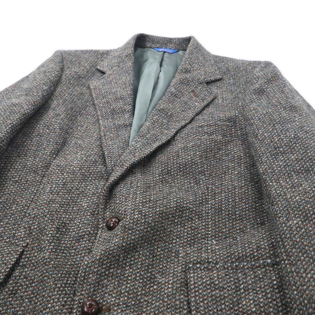 Giacca in tweed PENDLETON 2 bottoni anni '80 Made in USA taglia 40 grigia in lana con gomitiere in pelle