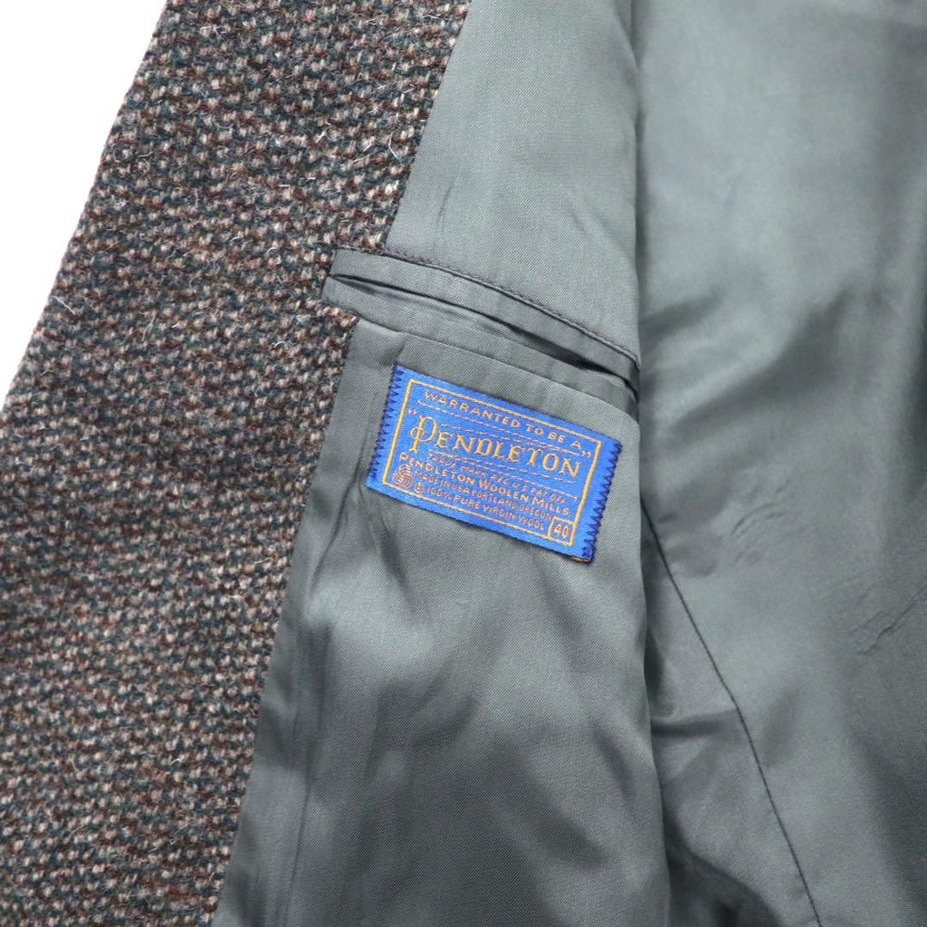 Giacca in tweed PENDLETON 2 bottoni anni '80 Made in USA taglia 40 grigia in lana con gomitiere in pelle