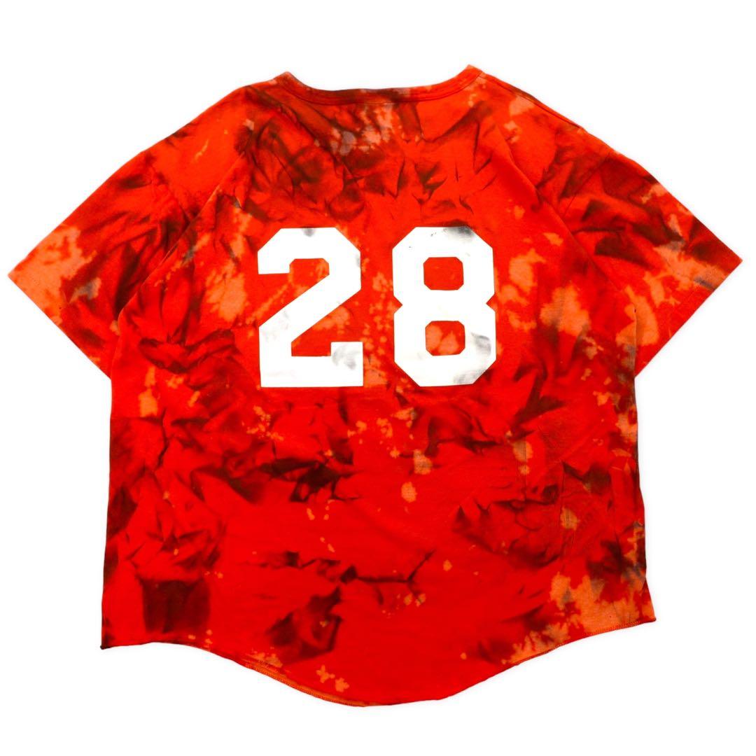 SOFFE SHIRTS USA 90s T-shirt da Baseball Stampa XXL Arancione Tie-Dye Cotone Numerato EAST DOUGLAS Sokol Club Taglia Grande