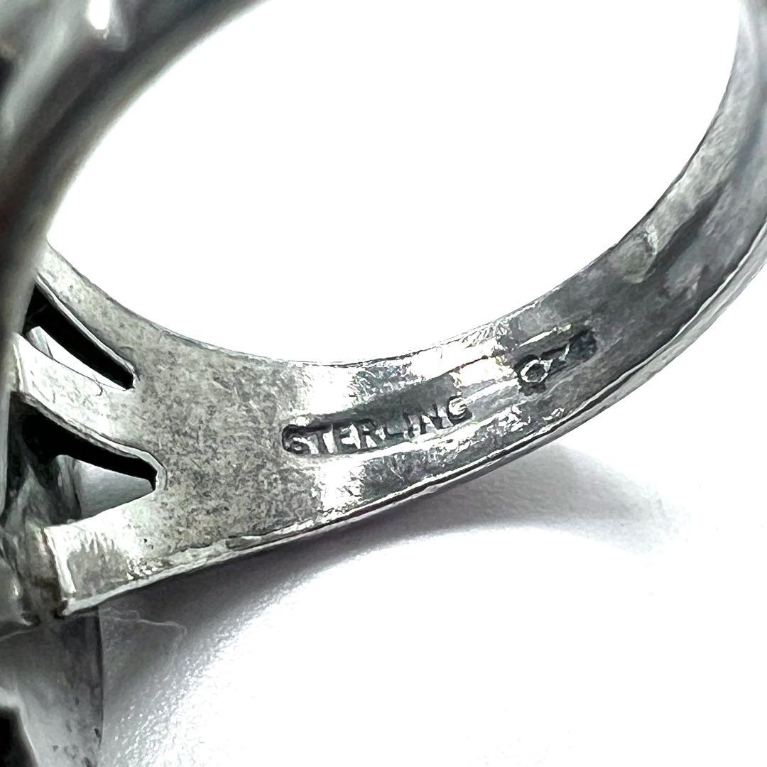 Vintage Navajo Turquoise Ring インディアンジュエリー ナバホ族 ターコイズリング 指輪 9号 STERLING SILVER ブルー ピンキーリング