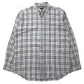 BURBERRY Camicia button-down in cotone grigio L a quadri Nova Check con ricamo logo a punto singolo