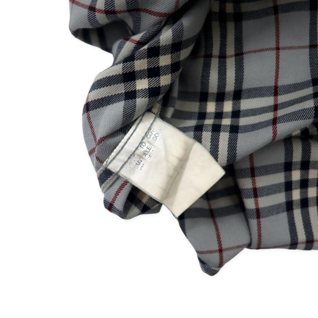 BURBERRY Camicia button-down in cotone grigio L a quadri Nova Check con ricamo logo a punto singolo