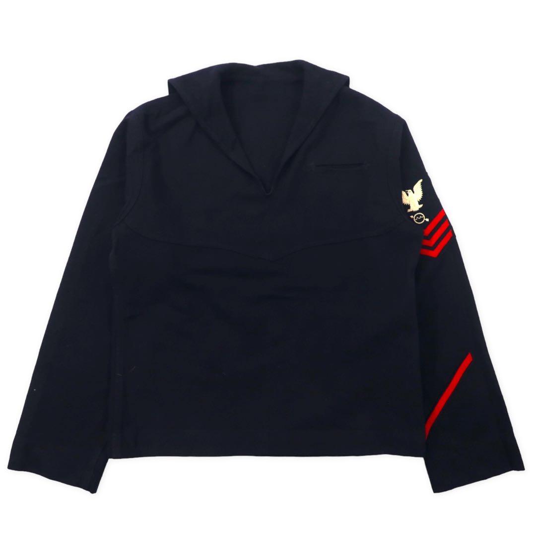 US NAVY Anni '40 NAVAL CLOTHING DEPOT Camicia da marinaio 88 Blu navy Lana Militare UOMO BLU SENZA DIVISA
