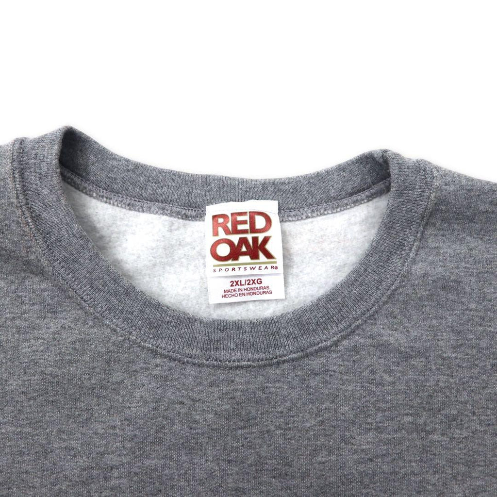 Felpa stampata RED OAK College 2XL Grigia Cotone Felpata ARKANSAS Oversize Prodotta in Honduras