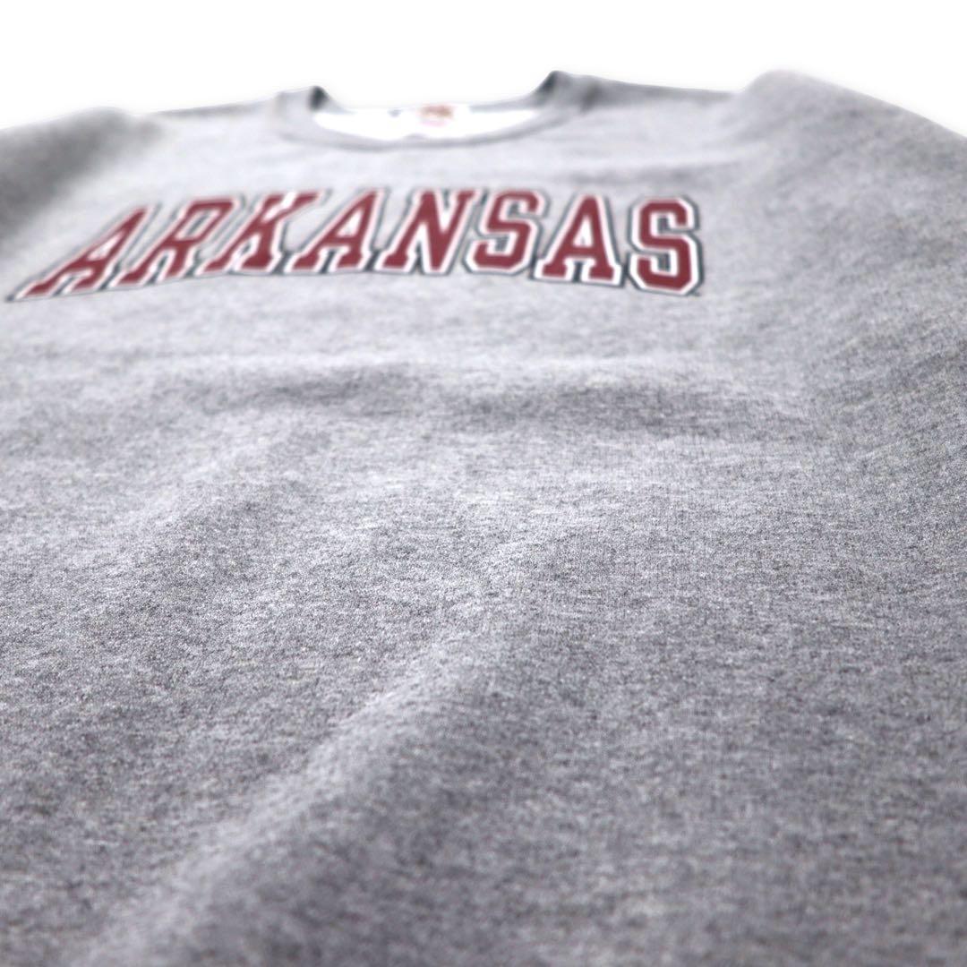 Felpa stampata RED OAK College 2XL Grigia Cotone Felpata ARKANSAS Oversize Prodotta in Honduras