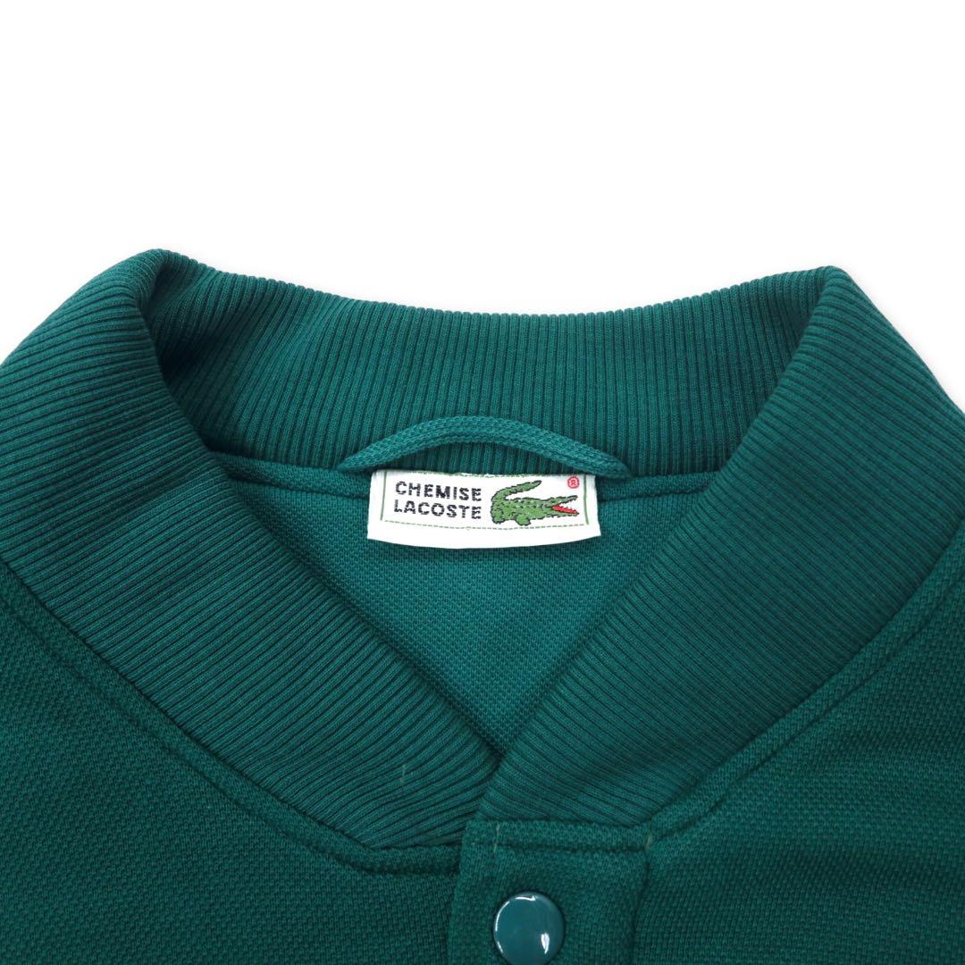 CHEMISE LACOSTE made in France anni '80 French Lacoste cardigan con bottoni automatici giacca stile college taglia 4 verde cotone logo piccolo oversize