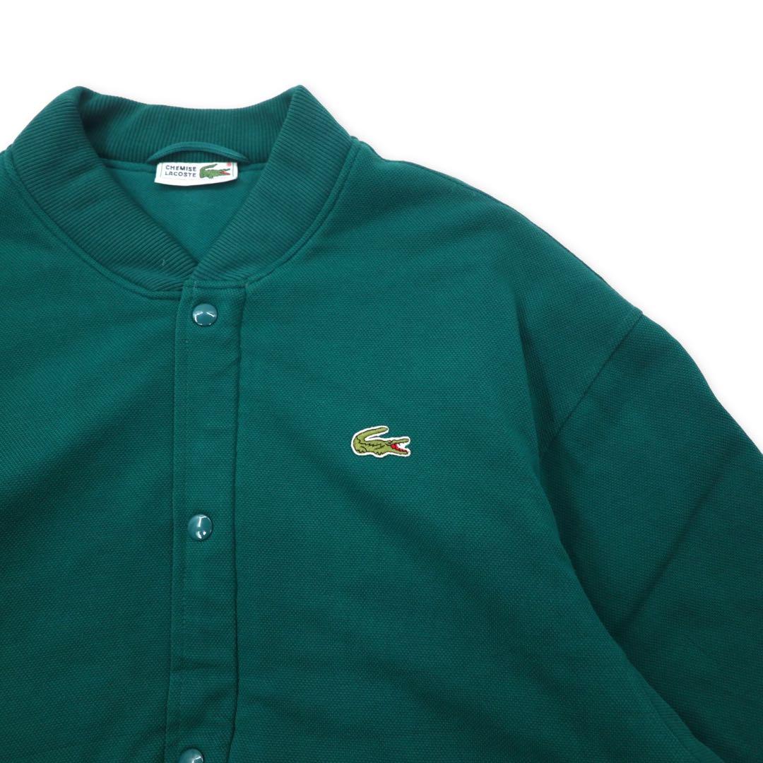 CHEMISE LACOSTE made in France anni '80 French Lacoste cardigan con bottoni automatici giacca stile college taglia 4 verde cotone logo piccolo oversize