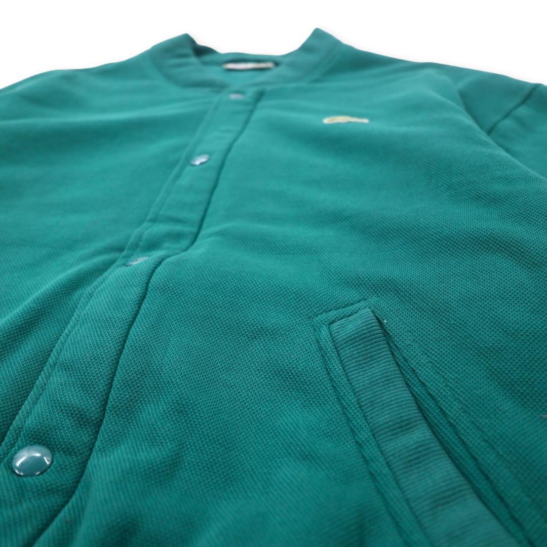 CHEMISE LACOSTE made in France anni '80 French Lacoste cardigan con bottoni automatici giacca stile college taglia 4 verde cotone logo piccolo oversize