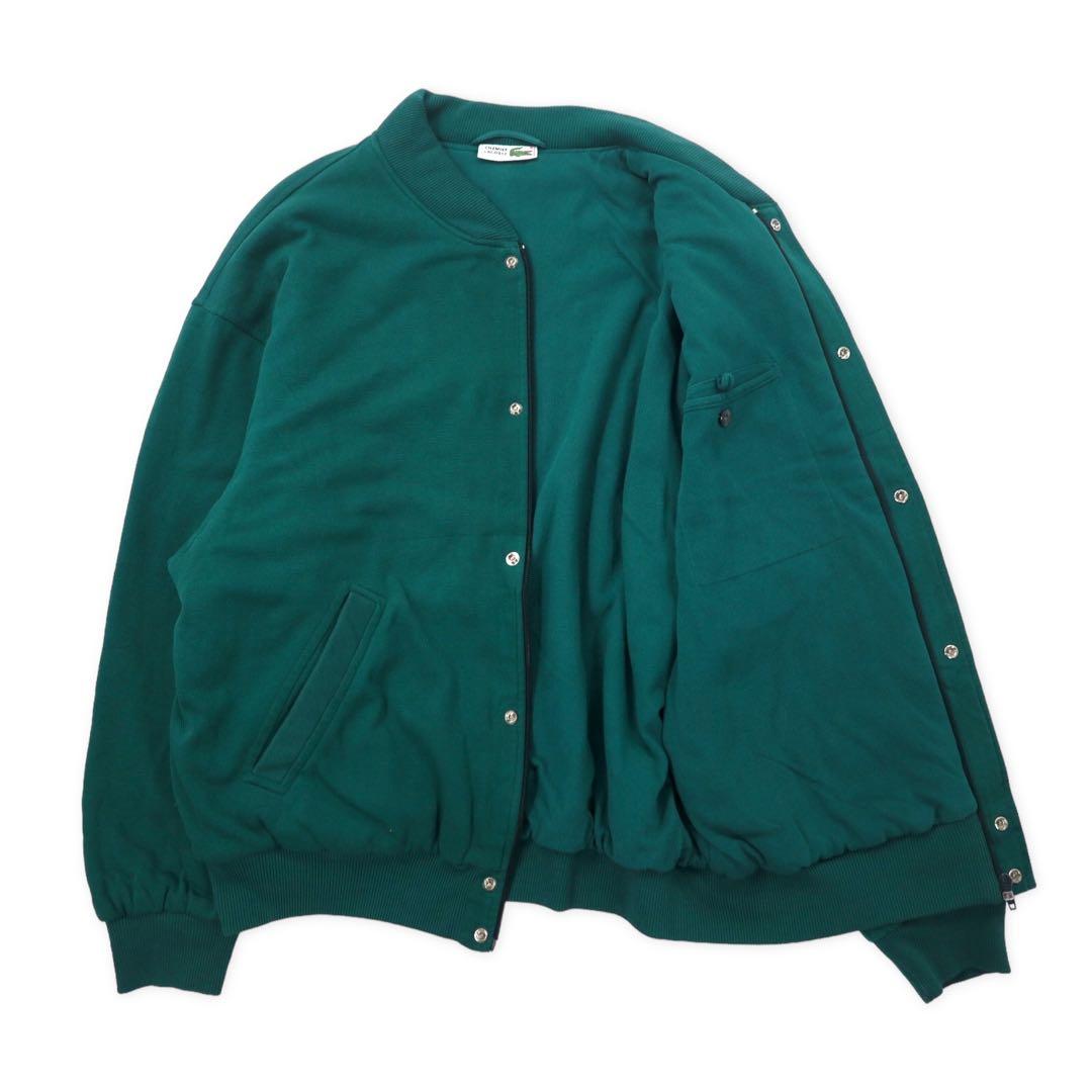 CHEMISE LACOSTE made in France anni '80 French Lacoste cardigan con bottoni automatici giacca stile college taglia 4 verde cotone logo piccolo oversize