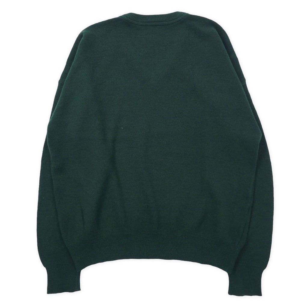 CHEMISE LACOSTE Made in France anni '80 French Lacoste maglione in maglia acrilica scollo a V taglia 4 verde lana logo piccolo oversize