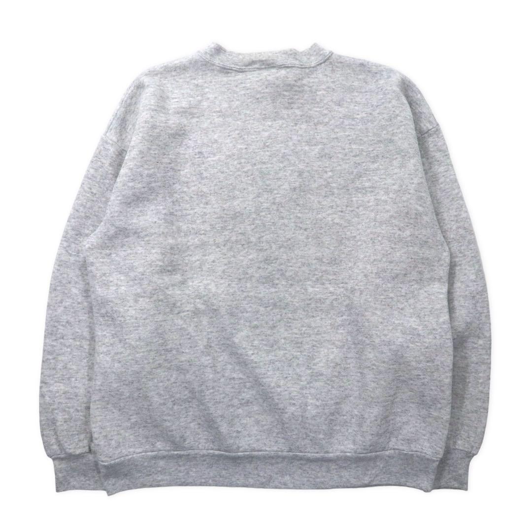 TULTEX anni '90 Kokopelli Indiano Ricamo Felpa L Grigio Cotone Fatta in Messico