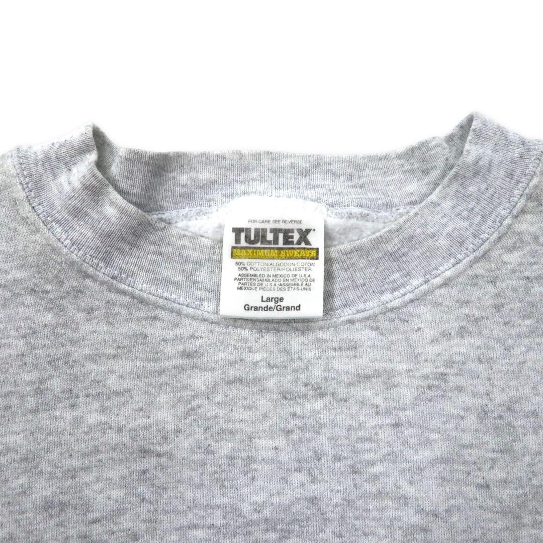 TULTEX anni '90 Kokopelli Indiano Ricamo Felpa L Grigio Cotone Fatta in Messico