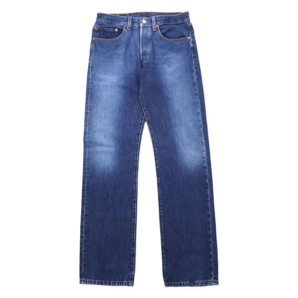 Levi's anni '90 501 jeans regular dritti taglia L blu, con numero 647 sul retro del bottone, small "e", etichetta di carta, orlo con cucitura singola, made in Messico.