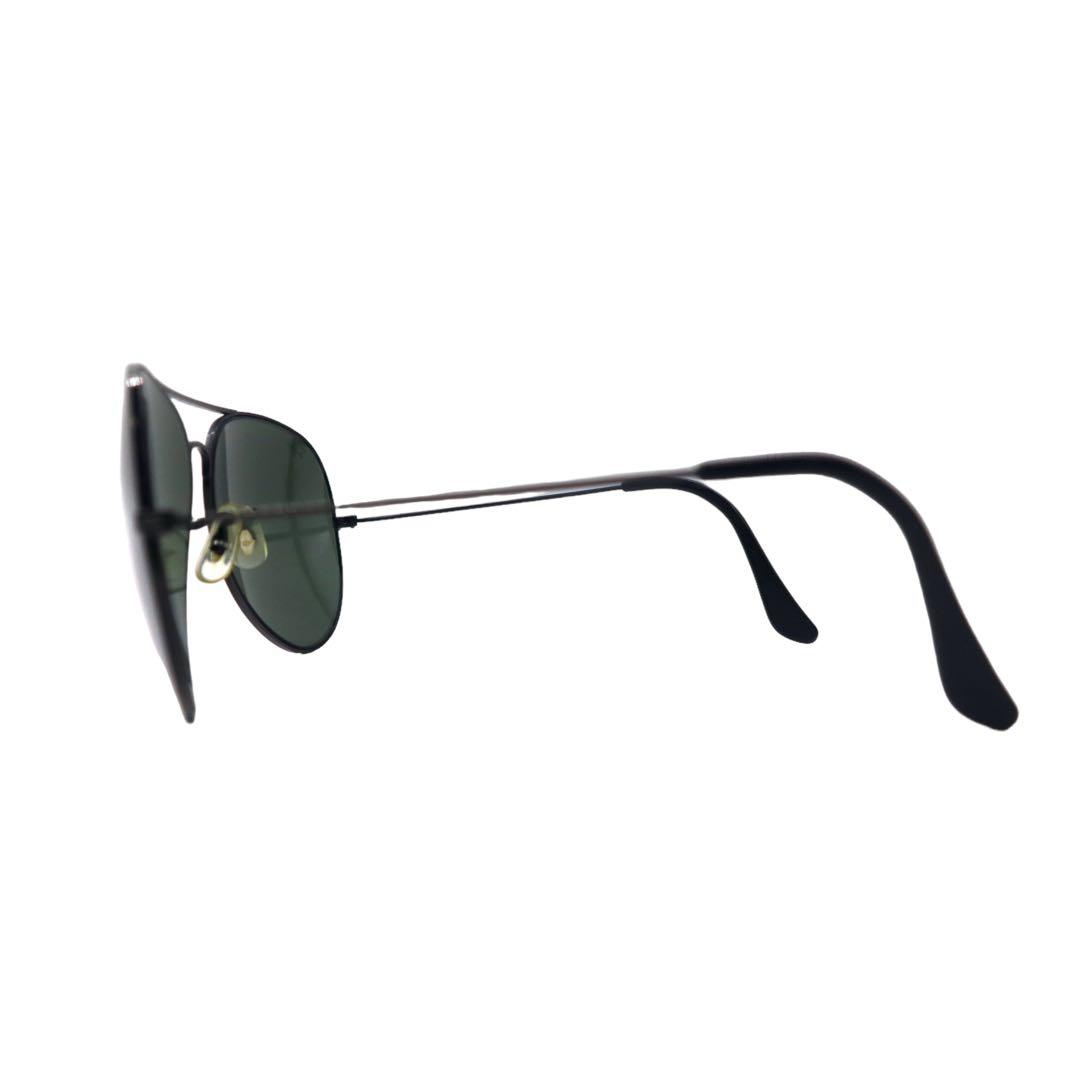 Ray-Ban USA, anni '80, occhiali da sole Classic Metal prodotti da Bausch & Lomb, a goccia, neri, doppio ponte, B&L Vintage