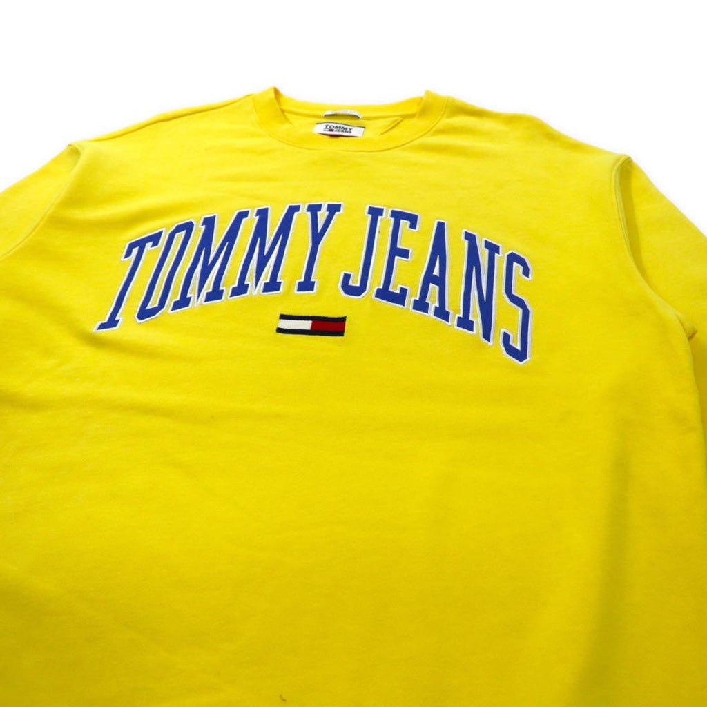 TOMMY JEANS クラシックロゴトレーナー スウェット L イエロー コットン RELAXED FIT ビッグサイズ DM0DM06261