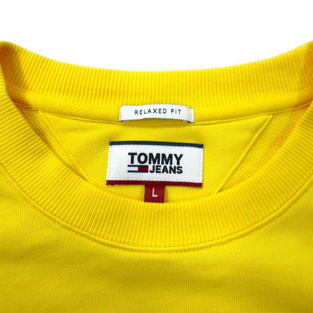 TOMMY JEANS クラシックロゴトレーナー スウェット L イエロー コットン RELAXED FIT ビッグサイズ DM0DM06261