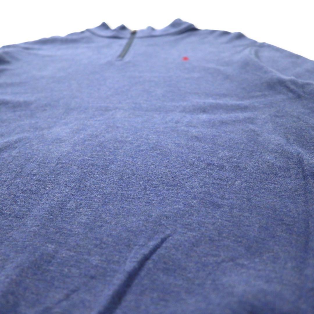POLO RALPH LAUREN ハーフジップ スウェット XL ブルー コットン PERFORMANCE スモールポニー刺繍 ビッグサイズ