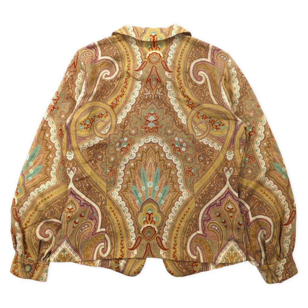 DAKS Camicia/Blusa/Giacca retrò fantasia totale 9R Beige Misto lana e seta Fantasia Paisley Made in Japan