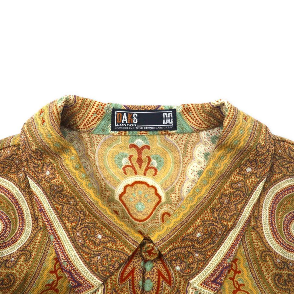 DAKS Camicia/Blusa/Giacca retrò fantasia totale 9R Beige Misto lana e seta Fantasia Paisley Made in Japan