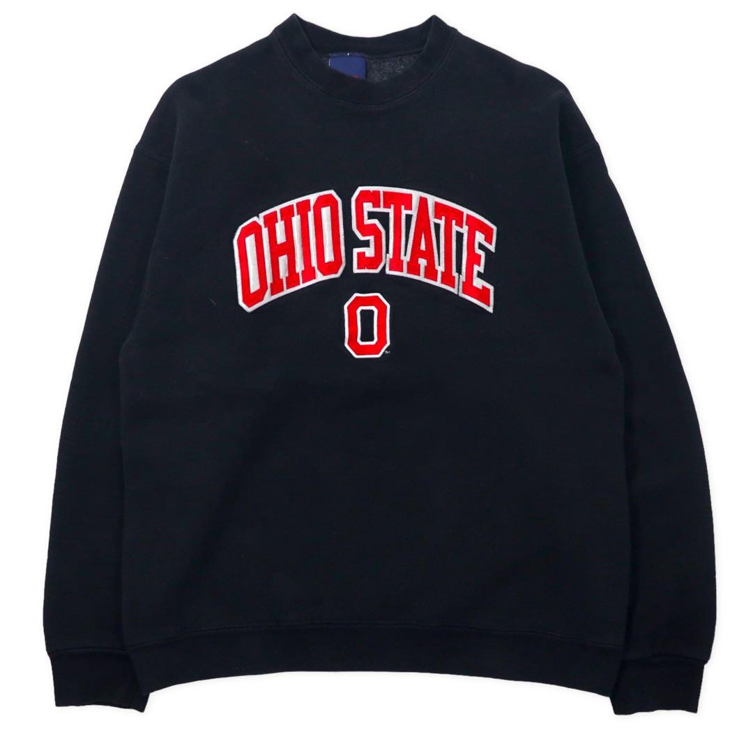 PRO PLAYER Felpa girocollo L nera in cotone felpato OHIO STATE Prodotta in Messico