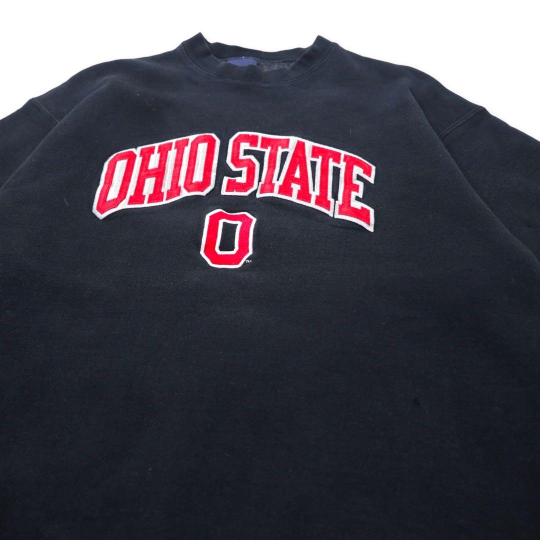 PRO PLAYER Felpa girocollo L nera in cotone felpato OHIO STATE Prodotta in Messico