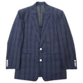 Christian Dior MONSIEUR Giacca sartoriale 2 bottoni 91-79-170 blu navy a quadri in misto lana mohair modello vintage Made in Japan