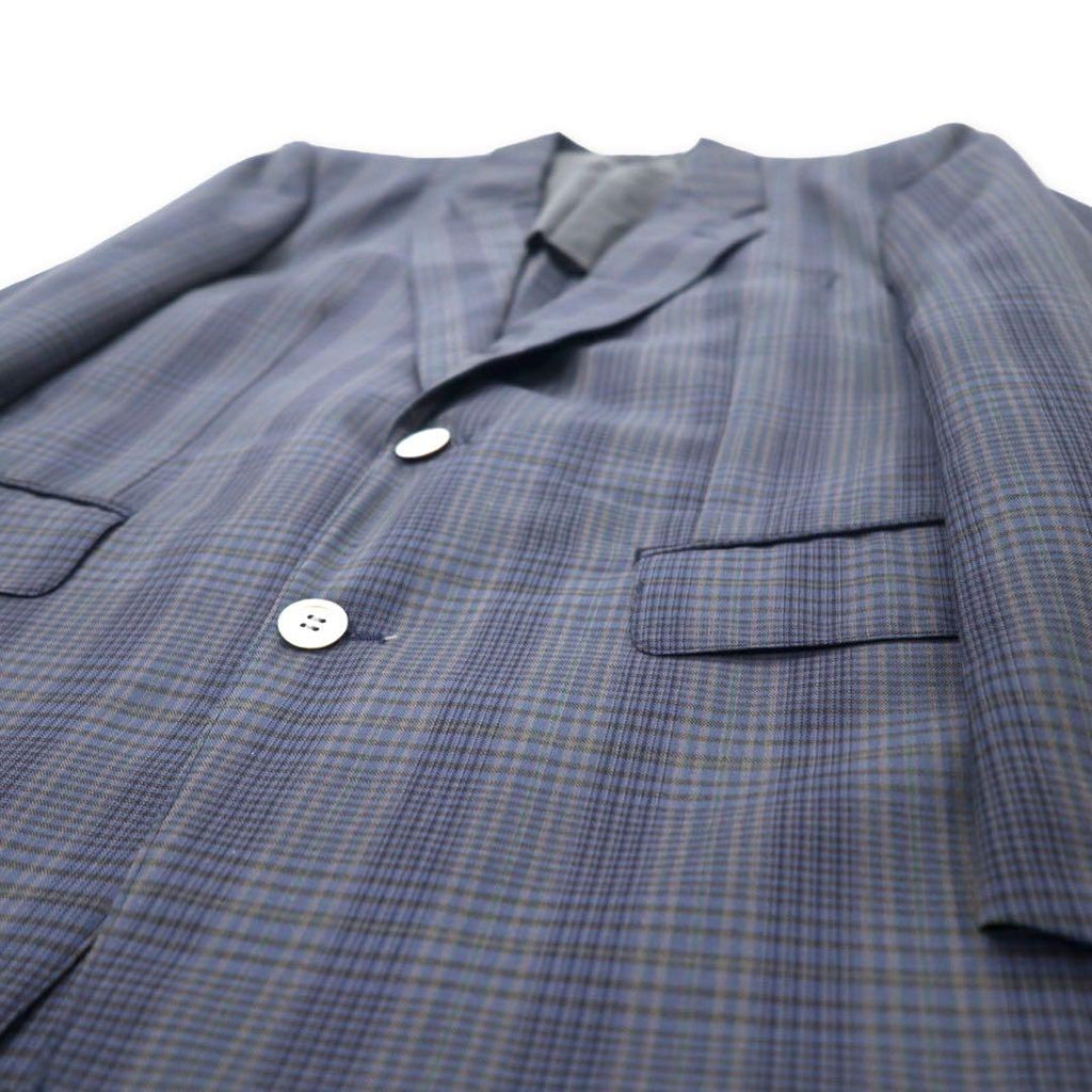 Christian Dior MONSIEUR Giacca sartoriale 2 bottoni 91-79-170 blu navy a quadri in misto lana mohair modello vintage Made in Japan