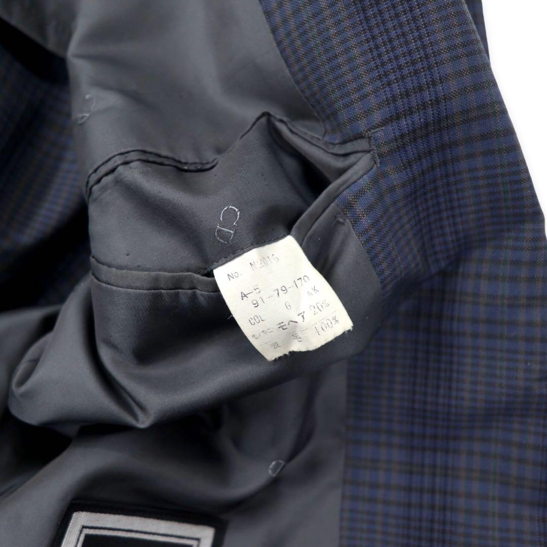 Christian Dior MONSIEUR Giacca sartoriale 2 bottoni 91-79-170 blu navy a quadri in misto lana mohair modello vintage Made in Japan